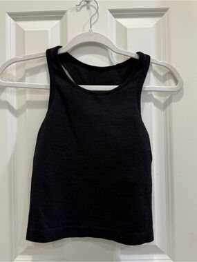 lululemon Ebb To Street Cropped Racerbank Tank Top Black Size 6